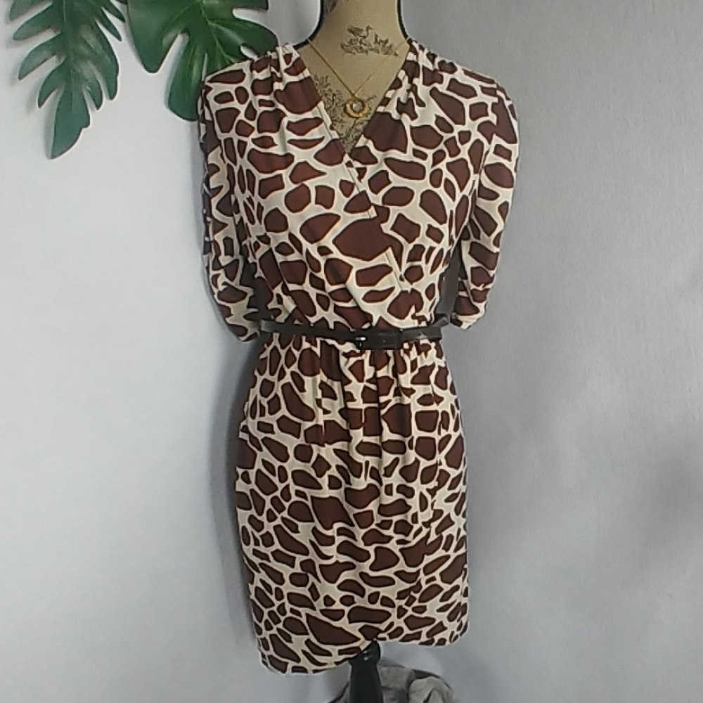 Jennifer Lauren Belted Wrap Style Dress